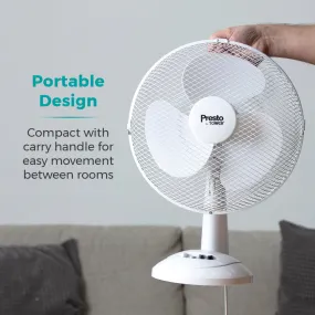 Tower Presto Desk Fan 12"  - White