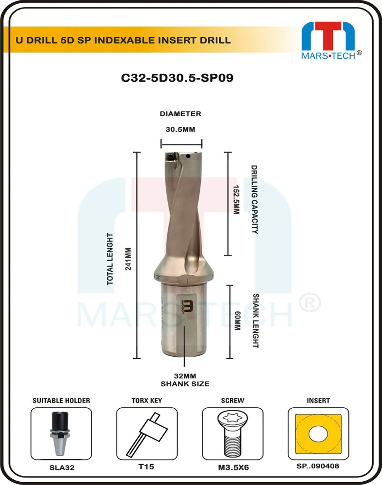 U Drill 30.5mm