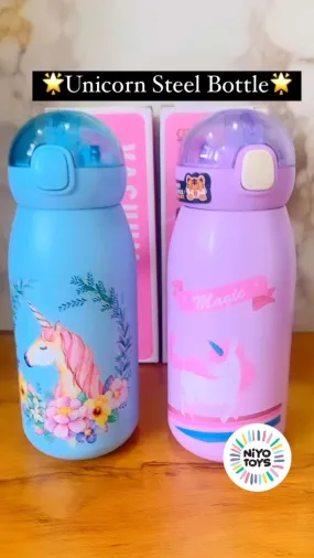 Unicorn cute stainless steel Sipper water bottle 450ml