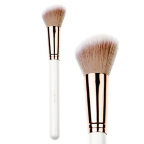 Vegan Angled Powder Brush - White & Rose Gold