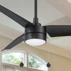 Venteto 52 Inch Ceiling Fan with LED Light and Pull Chain