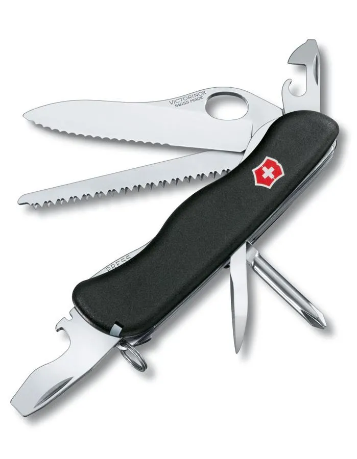 Victorinox Swiss Army One-Hand Trekker Pocket Knife - Black - 12 Tools - 111mm