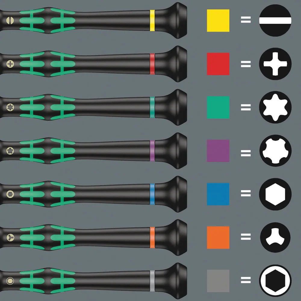 Wera 030181 6pc 2035/6 Kraftform Micro Screwdriver Set, PH/IPR/SL/M