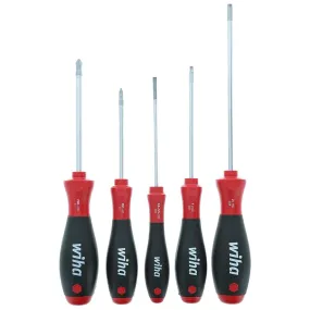 Wiha 30286 SoftFinish Slotted/Phillips/Square Screwdriver Set (5-Piece)