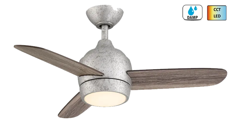 Wind River WR2008GI The Mini 36" Indoor Outdoor Ceiling Fan in Galvanized Iron