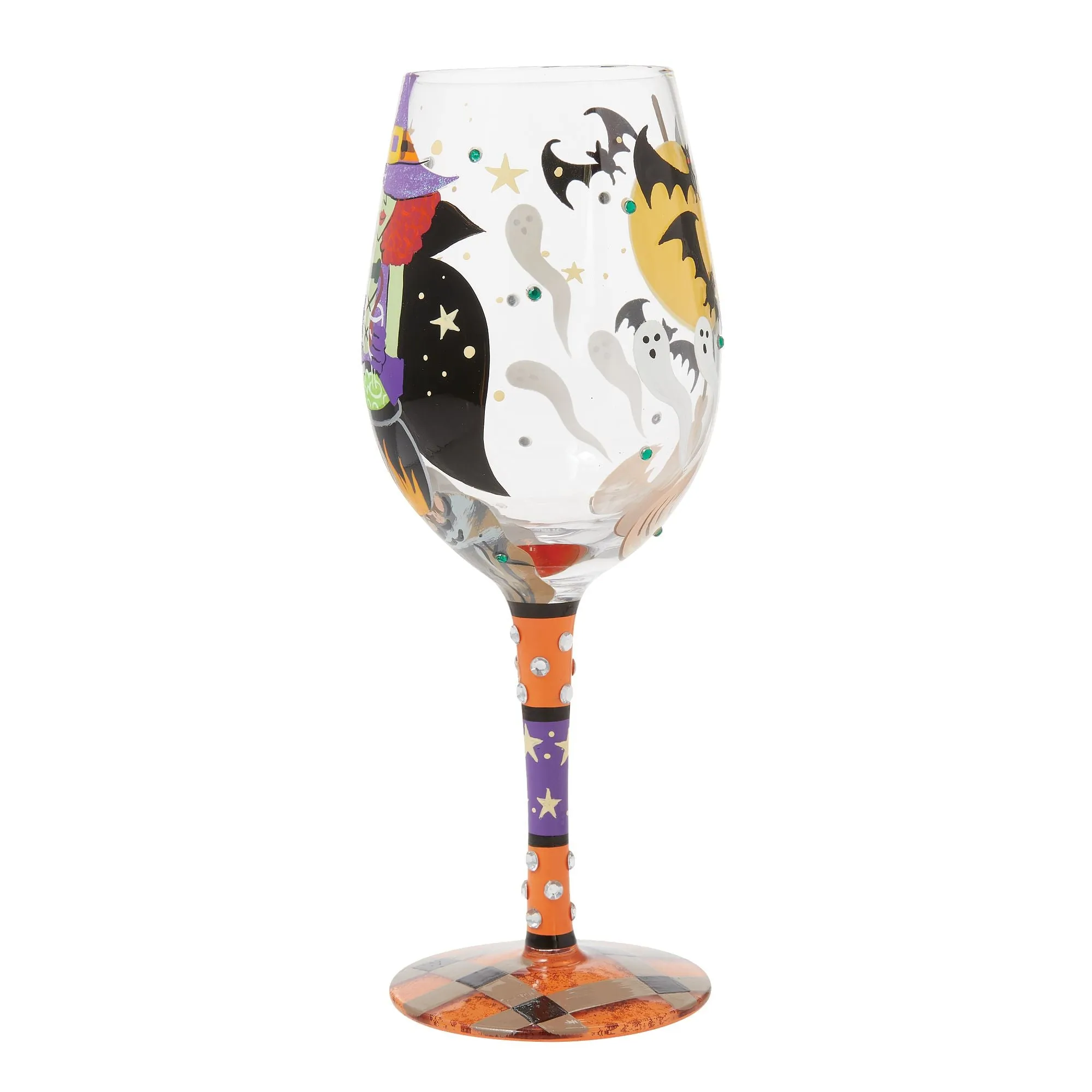 Working Witch Hand Painted Wine Glass