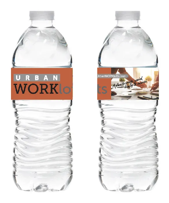 WORKlofts Bottled Water Label (1,000) @$0.37/ea