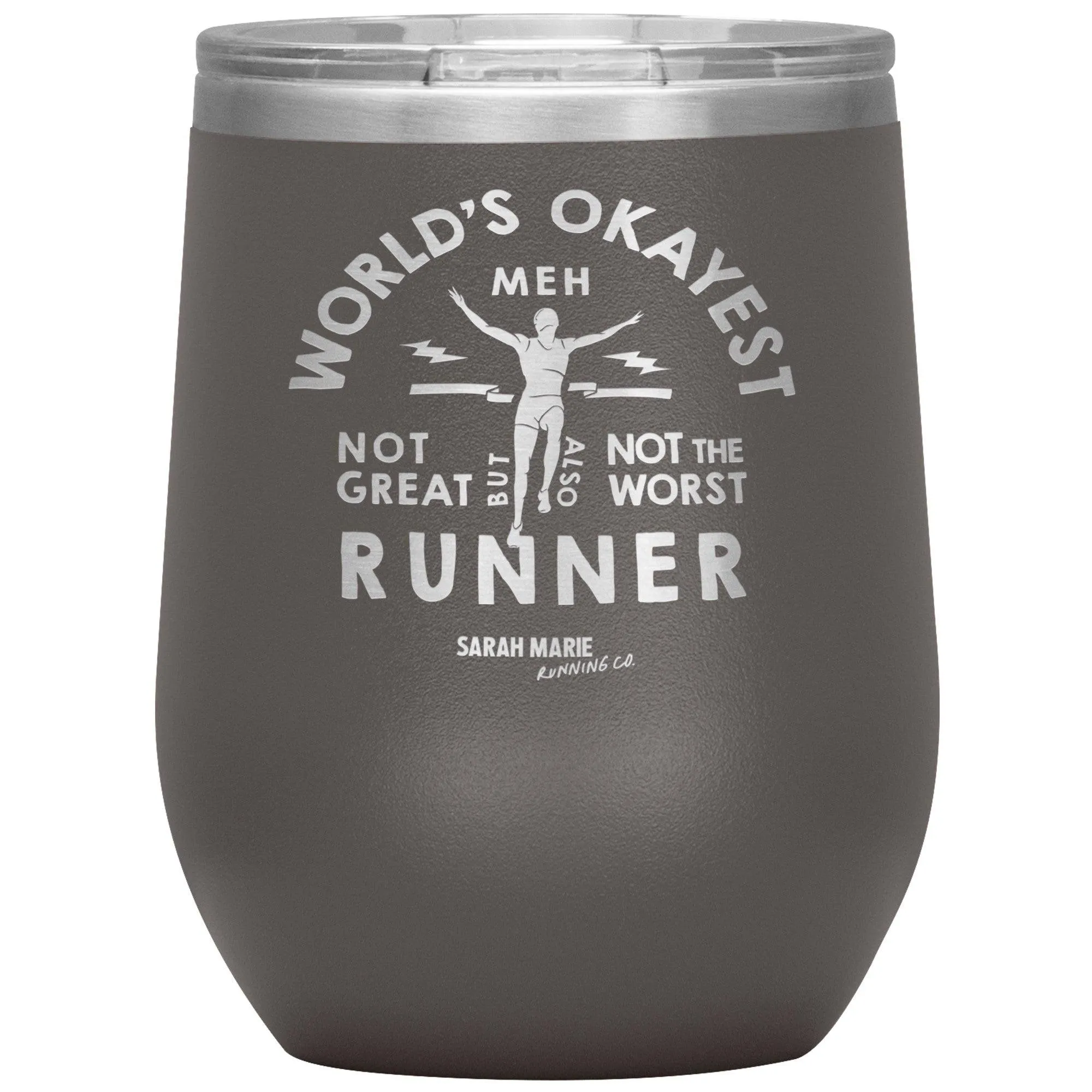 World's Okayest Runner Wine Tumbler