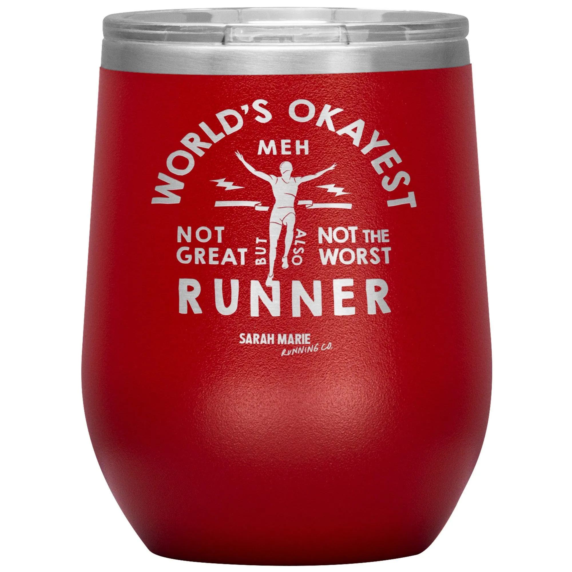 World's Okayest Runner Wine Tumbler