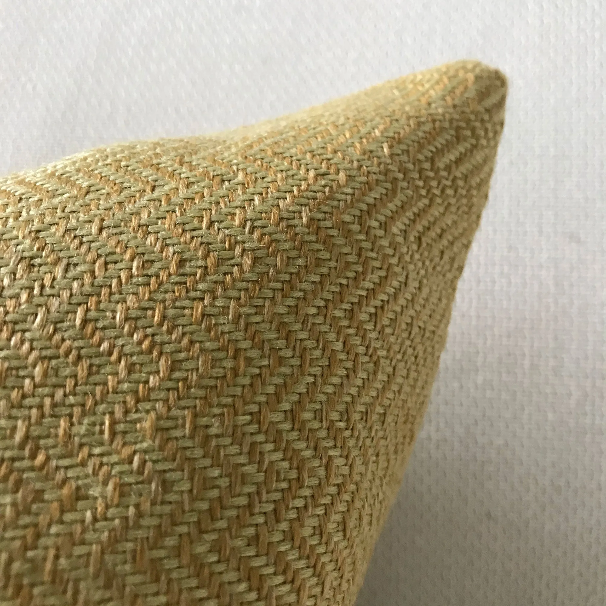 Yellow Herringbone Woven Lumbar Pillow Cover 11x21