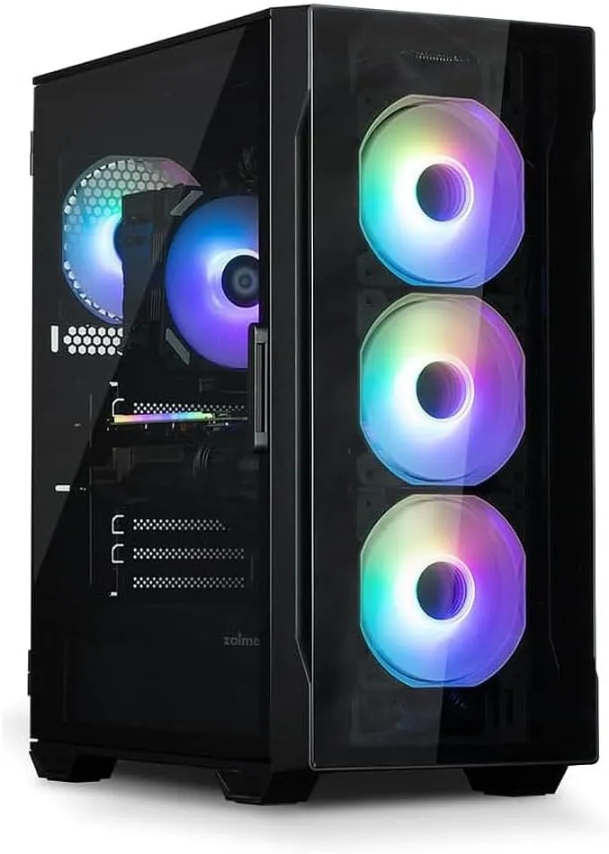 Zalman i3 Neo TG Mid-Tower PC Case w/ 4 x Infinity Mirror AGRB Fans - Black