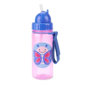 Zoo Straw Bottle, 390ml - Butterfly